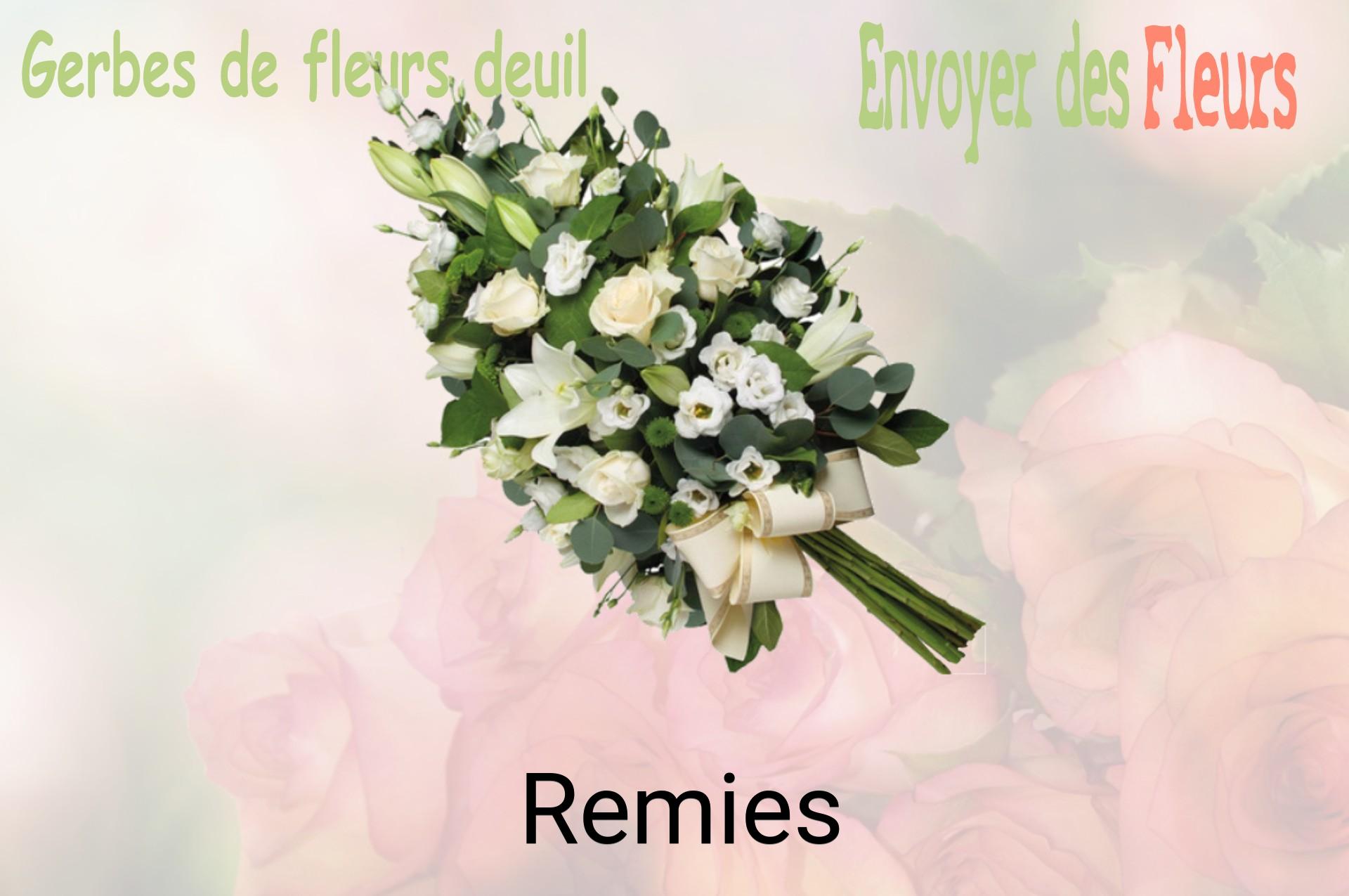 Gerbe de fleurs de deuil livrée à Remies